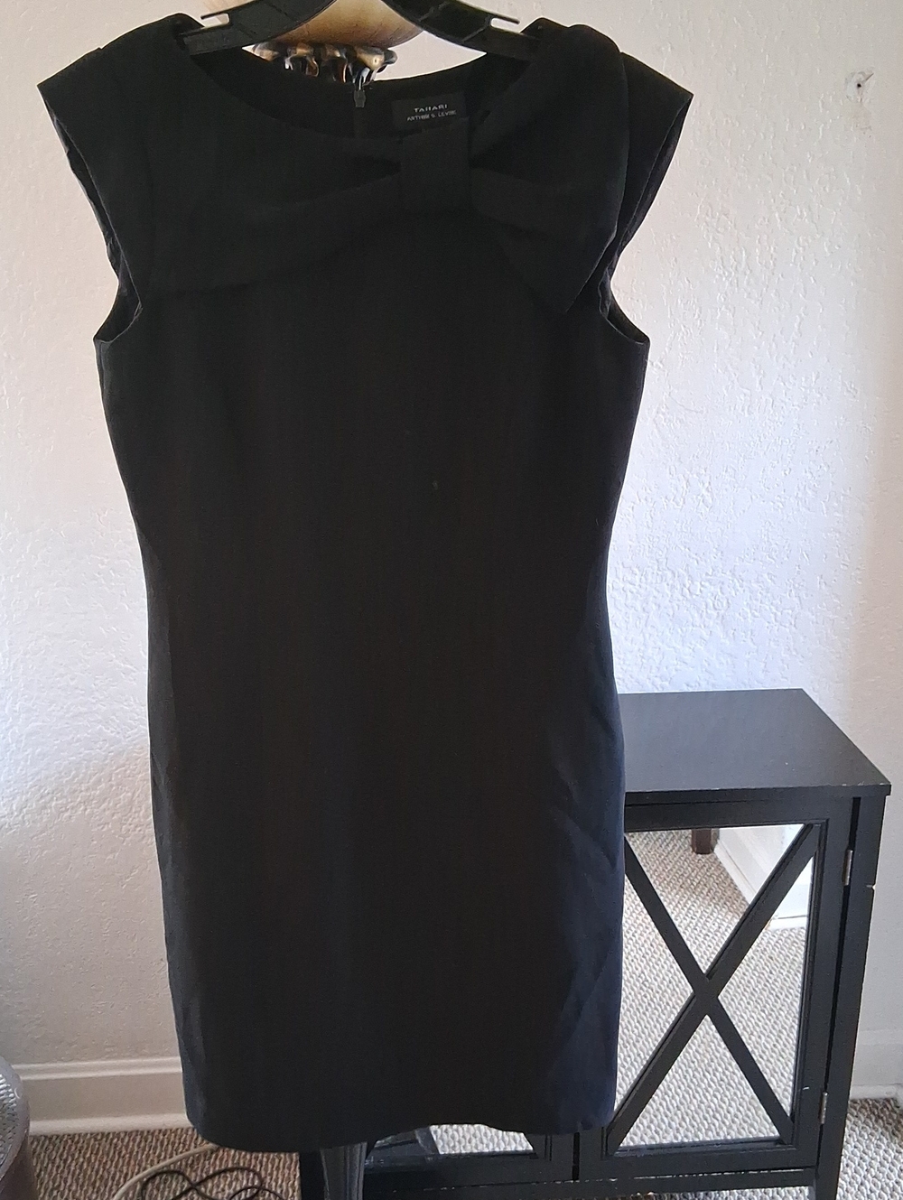 Tahari ASL Black Bow Sheath Dress